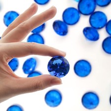 100 pcs Acrylic Diamond Gems, Blue Acrylic Diamonds 1 Inch Faux Diamonds Larg...