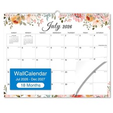 2027 Floral 18 Months Wall Calendar Thick Paper Large Month Planner Schedule