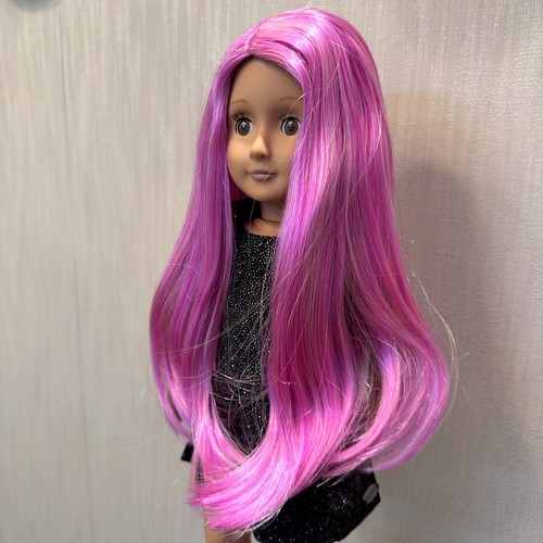 Rare American Girl Long Wig For 18'' doll Hair OG Dolls kids Gift Toys PINK #13