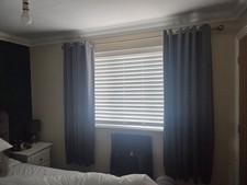 Dunelm Recycled Velour Grey Eyelet Curtains 182Dx228W