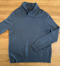 Suéter de cuello chal azul Banana Republic para hombre - L, mezcla de algodón/nylon/lana