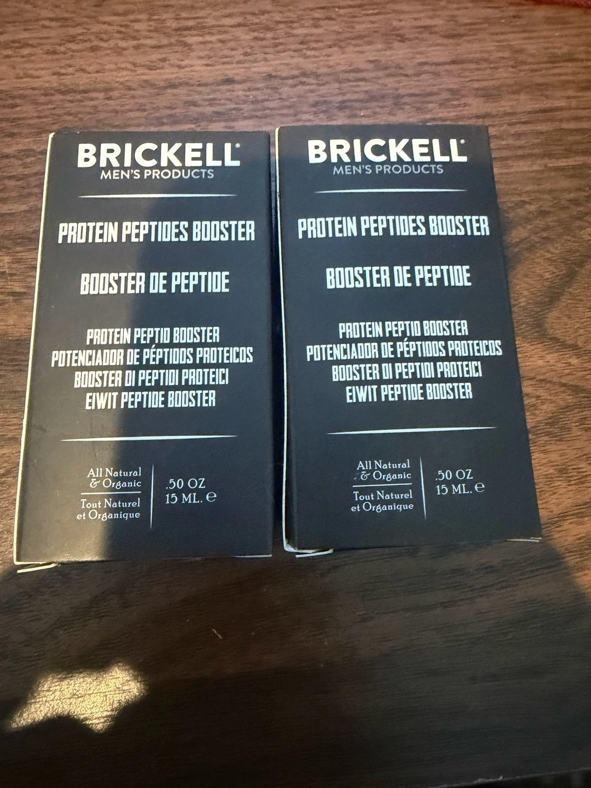 Lot Of 2 New Brickell Men's Products Protein Peptides Serum Booster .5oz