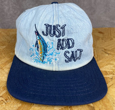 VTG 90s Sailfish Fishing Denim SnapBack Hat USA Made Outdoors Nature Add Salt