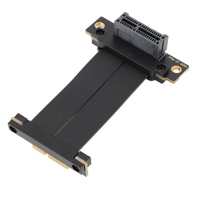 PCIE 4.0 X1 Extension Cable Dual 90° Right Angle GPU Riser Cable For WiFi Ca Hot