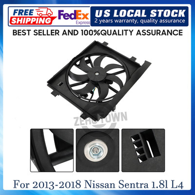 Radiator Condenser Cooling Fan Assembly For 2013 2014-2018 Nissan Sentra 1.8l L4