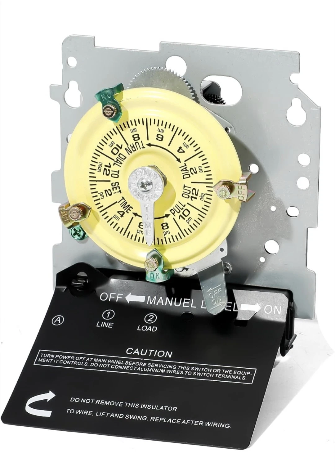 T101M Mechanical Timer Switch, 120 VAC 2HP 40A SPST Electromechanical Timers, 12
