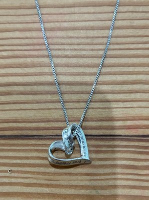 LA 925 STERLING SILVER ''A TRUE FRIEND RIBBON HEART NECKLACE 18'' FRIENDSHIP