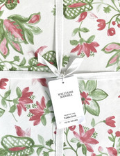 NWT Williams Sonoma Painted Vine Pink Tablecloth 70 Round