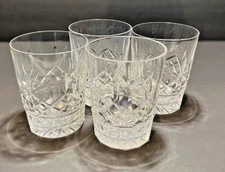 Vintage Waterford Lismore – Set of 4 Double Old Fashioned Glasses – Excellent