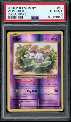 2016 Pokemon XY Evolutions Reverse Foil Rev Holo Mew #53 Rare eBay