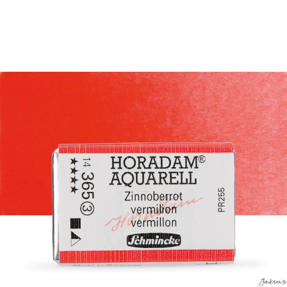 Schmincke Horadam Watercolour Paint Full Pan PR255 Vermilion Colour For Artists