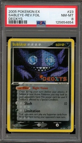 Pokemon Sableye EX Deoxys Reverse Holo Rare #23 PSA 8