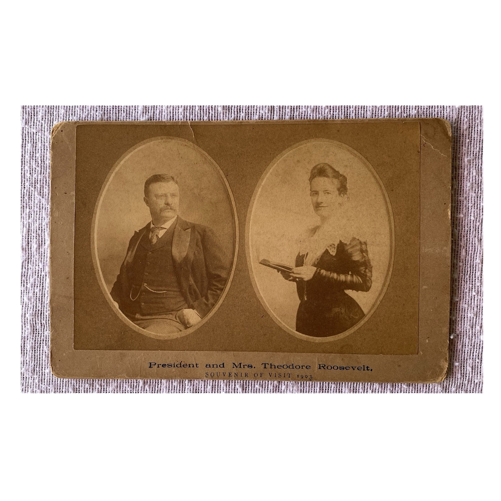 Theodore & Edith Roosevelt 1903 Politics Photograph on Cardstock