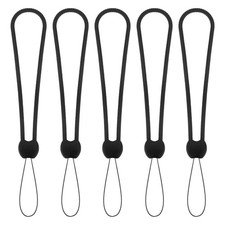 5Pcs Wrist Lanyard, Silicone Wrist Strap Lanyard Wrist Straps Black