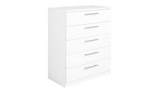 Brisbane 5 drawers Chest White Storage Organiser Bedroom Furniture