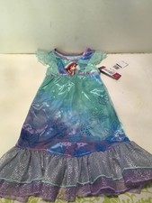 Disney Princess Ariel Little Mermaid Fantasy Nightgown Gown Pajamas 2T New
