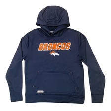 NFL Denver Broncos Men's Long Sleeve Lightweight Hooded Sweatshirt, Medium