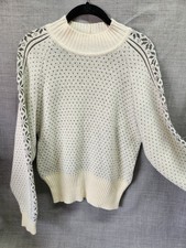 Vintage Esprit Sz M Cream and Gray Knit Sweater Retro