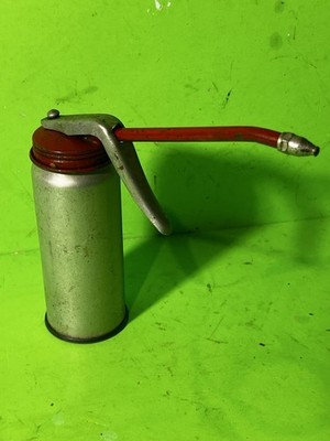 #N15- Golden Rod Red Top Finger Pump Oiler Can Made In USA
