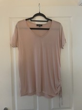 New Look Maternity Pale Pink Jersey Short Sleeve Ruched side t-shirt Top Size 12