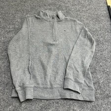 Vineyard Vines Pullover Boys Size S 8-10 Gray Pima Cotton Quarter Zip Sweater