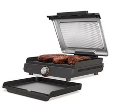 Parrilla y plancha de interior Ninja GR101 Sizzle sin humo placas intercambiables de 14"