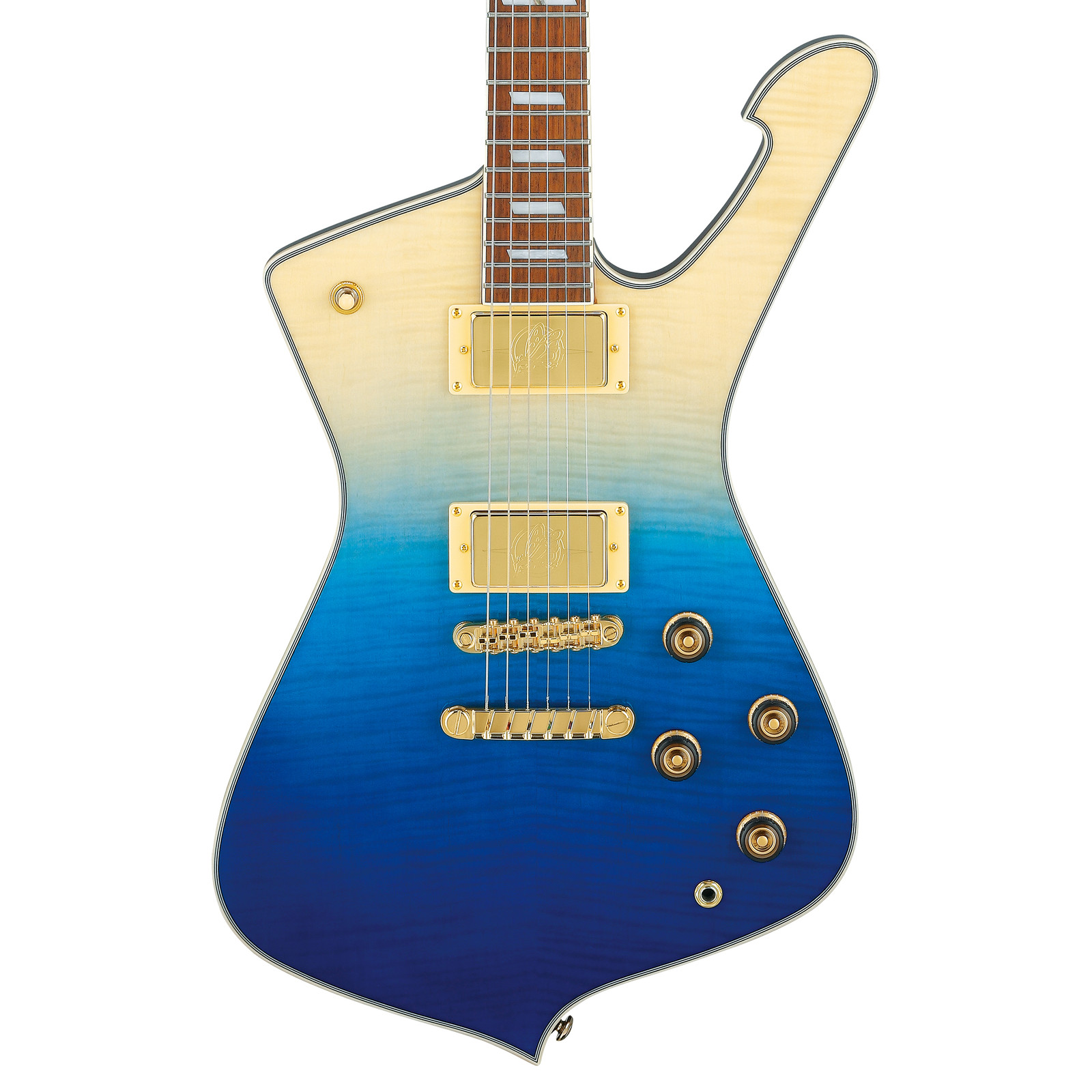 Used Ibanez IC420FM Iceman Electric Guitar w/Bag - Transparent Blue Gradation