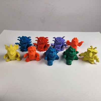 Lot of 9 Godzilla Toho Pencil Toppers Japanese Keshi Mini Figures Keshigomu