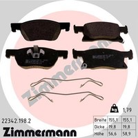Vorderachse Zimmermann 22342.198.2 Bremsbelagsatz, Scheibenbremse FüR Opel,Vauxh