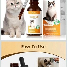 Cat Calming Drops   Natural Anxiety  Stress Relief for Cats  Sleep Aid, Travel