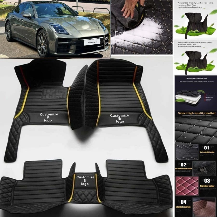 For Porsche Panamera Car Floor Mats Carpets Cargo Liners Custom All Weather Foto 3 de 4