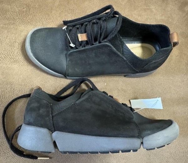 Women Clarks Boots Grey Leather 37 #1QH8