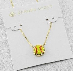 Authentic 😍 Kendra Scott Girl's Softball Pendant Necklace with Gold plated Chain