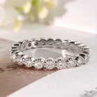 Full D/VVS1 2mm Real Moissanite Wedding Ring for Women 925 Sterling Silver Band
