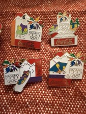 Lot Of 7 Vintage Coca Cola 1998 NAGANO Winter Olympics Pin Pins Coke Mascots
