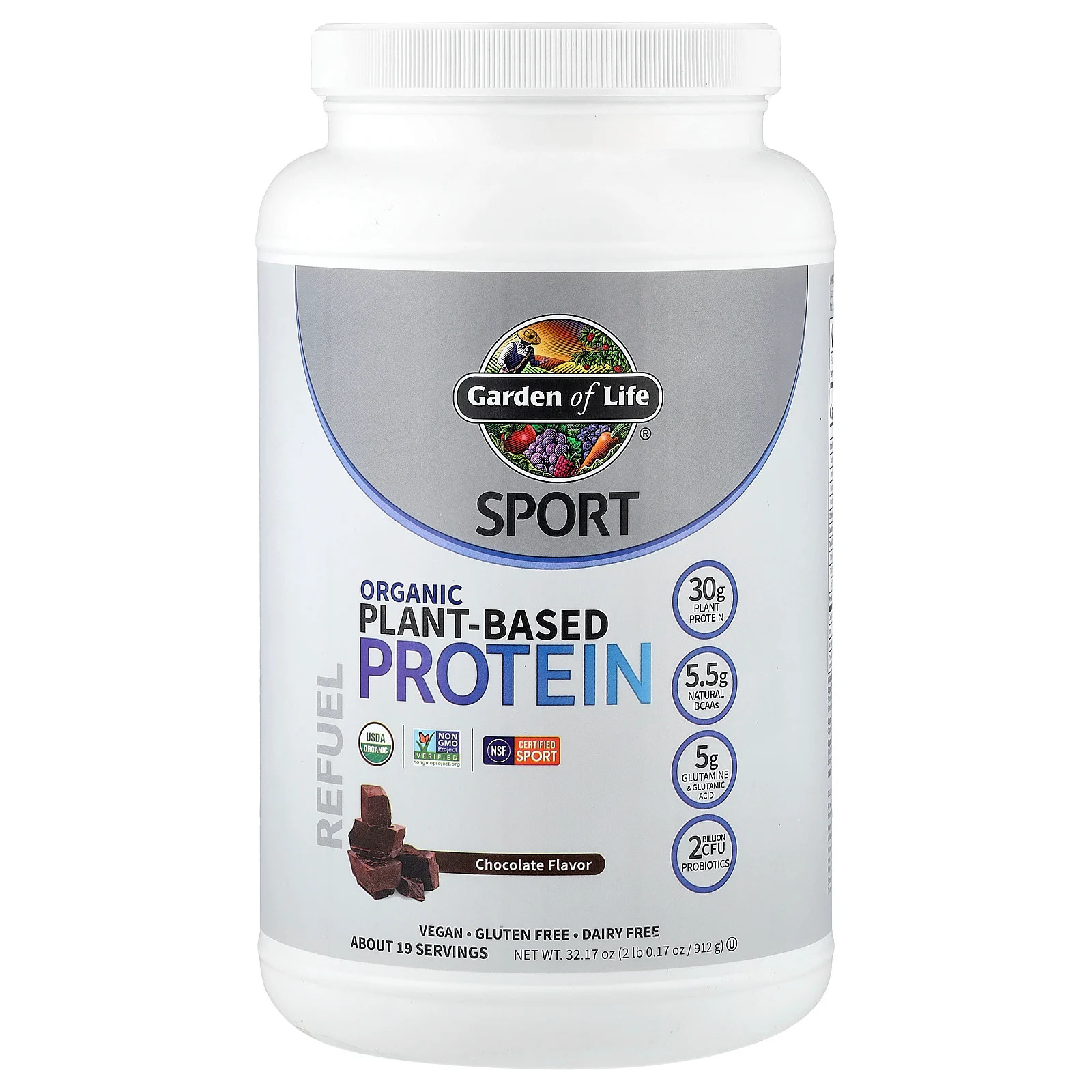 Sport Organic Plant-Based Protein Chocolate 2 lb 017 oz 912 g 8490₽
