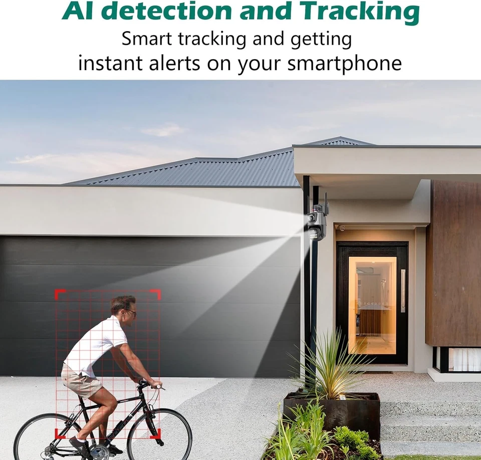 8MP Wireless IP Camera WIFI Outdoor CCTV PTZ Smart Home Security IR Cam IP66 4K - Image 3 of 4