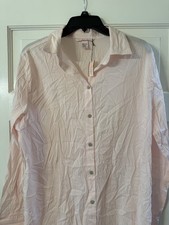 Victoria's Secret Long Sleeve Cotton Sleep Shirt NWT, Size M