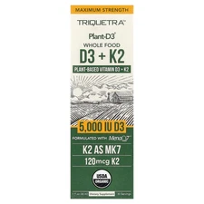 Plant-D3® Whole Food D3+ K2, Maximum Strength, 1 fl oz (30 ml)