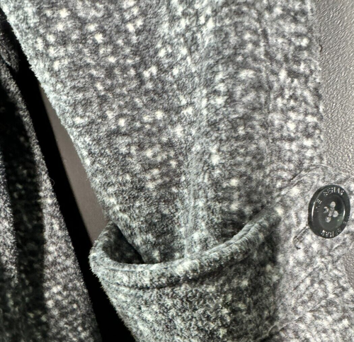 Ike Behar Double Breasted Womens Fleece Soft Belted Jacket Size Medium Gray - Picture 4 of 6