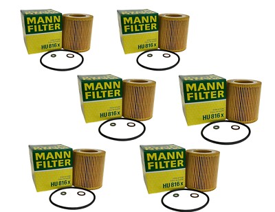 BMW Oil Filter 11 42 7 541 827 MANN HU816x (6) Pack