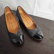 Hush Puppies Cushion Comfort Slip On Fabric Shoes Black and Gray Size 10