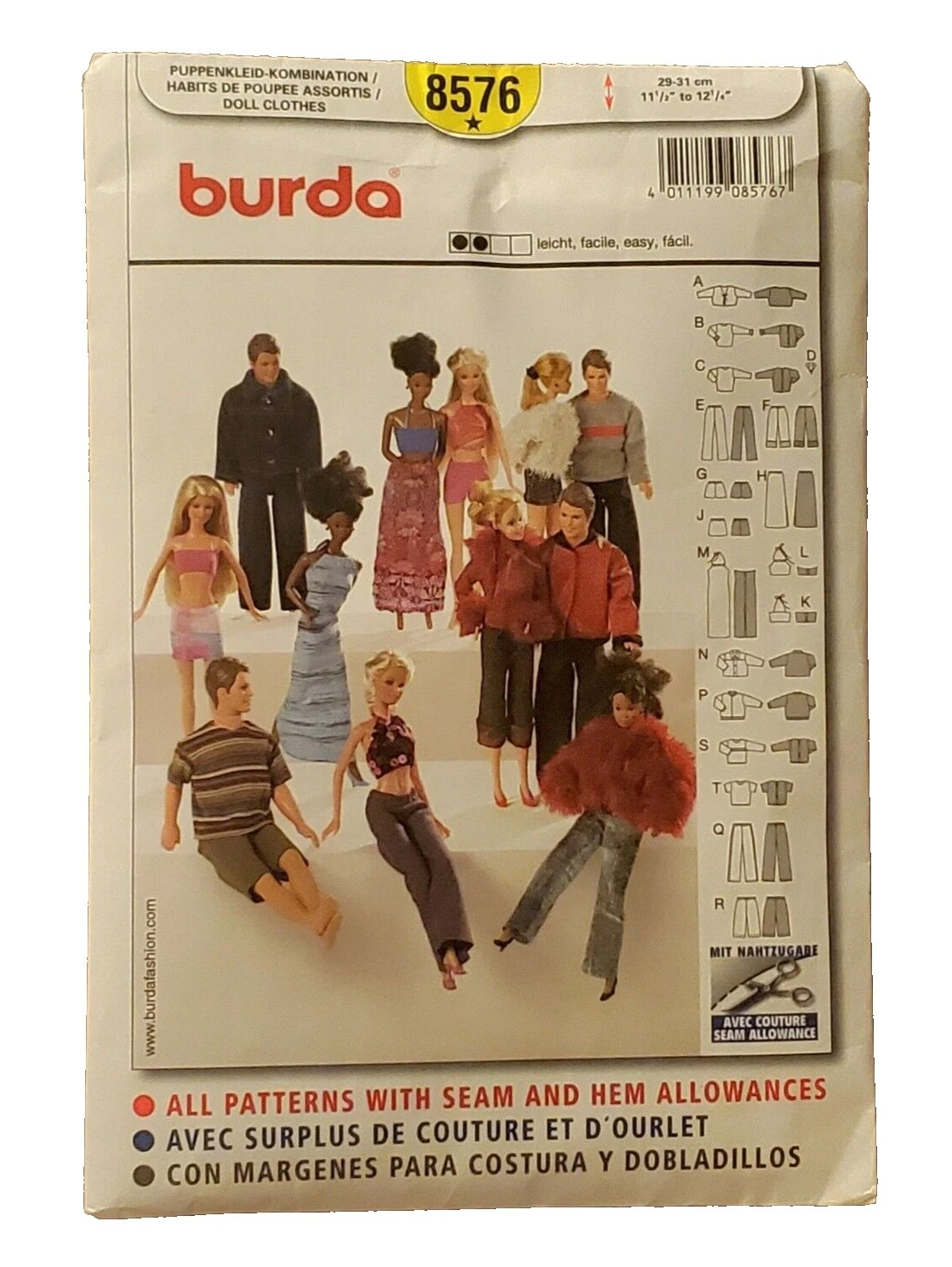 Burda Unisex Dress Sewing Patterns