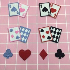 Poker Card Embroidered Patch Fabric Applique Small Sewing Accessories Decoration