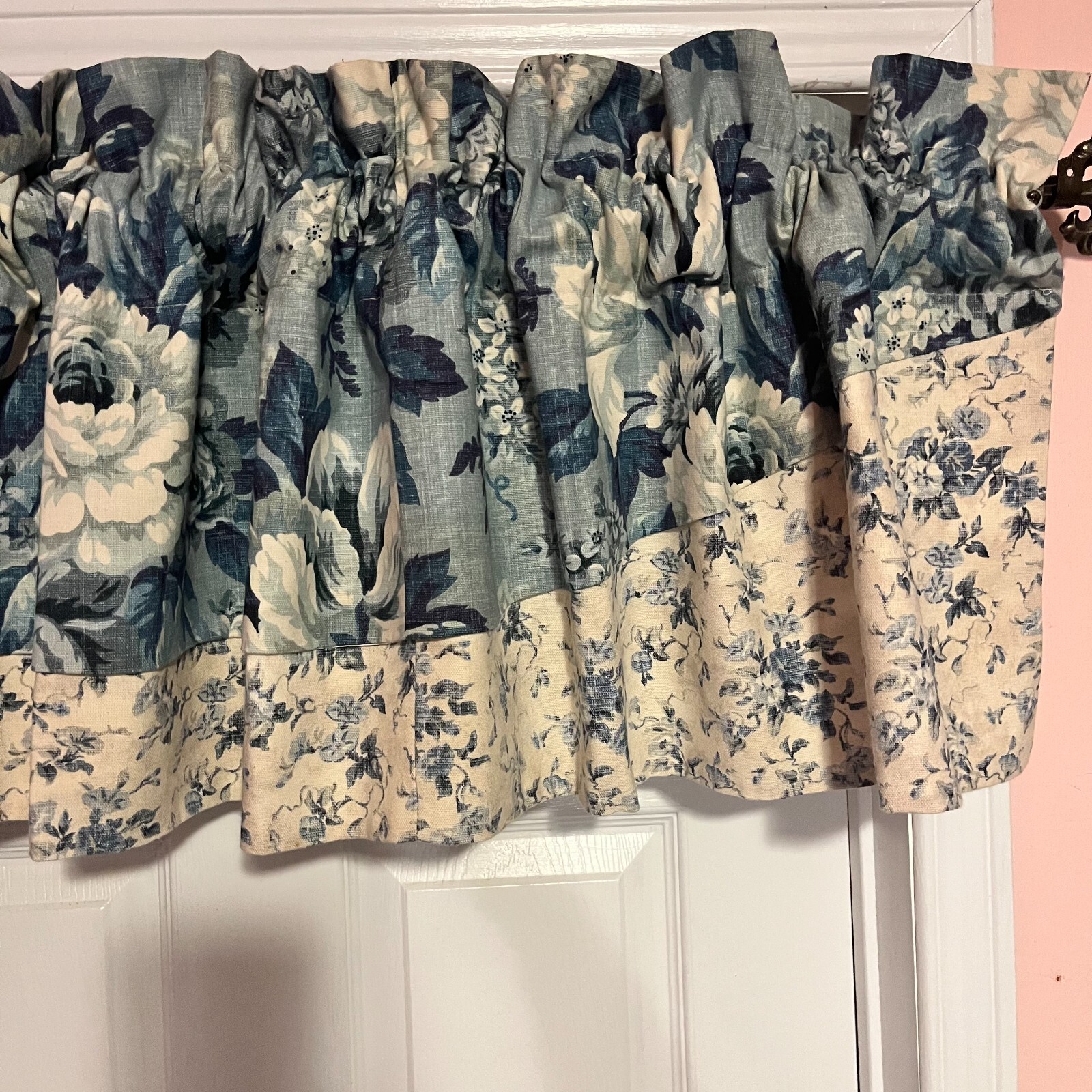 Waverly Home Fashions Valance Blue Roses Old Mill Inn French Country