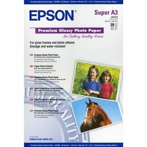 Epson A3 Plus Papier Photo Prémium Brillant - 20 Feuilles (C13S041316)