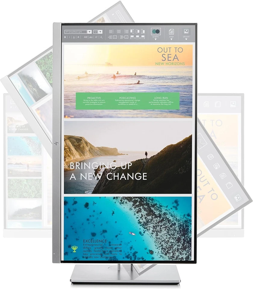 HP EliteDisplay E243 Monitor 24" Widescreen Full HD HDMI schwarz silber LED IPS - Bild 4 von 4