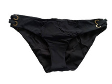 Roxy Sandy Beach Classics Full Bikini Bottom sz XL Black Grommet X Sides