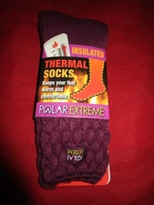 1 Pair Women Polar Extreme Thermal Socks 5-9 Maroon