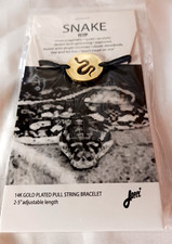 SNAKE SPIRIT ANIMAL 14K GOLD PLATE BRACELET adjustable length 